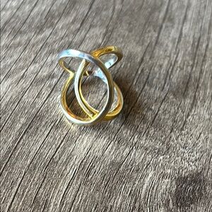 Elegant Two-Tone Knot Ring